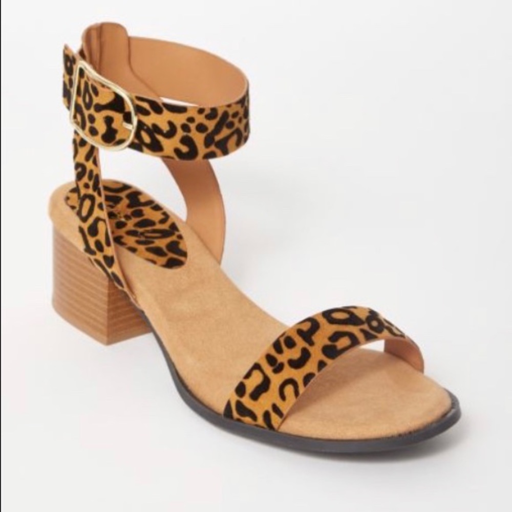 Cheetah Print Ankle Buckled Heeled Sandal